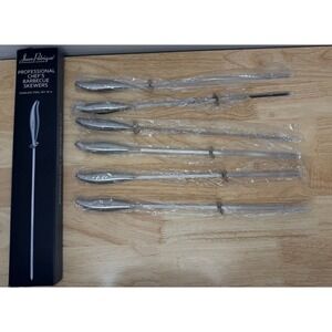 Jean-Patrique Stainless Steel BBQ Skewers for Grilling 6-Pack (16.5-inch), #10